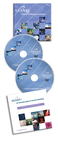 CD and DVD packaging  for the GÉANT2 'movie'.